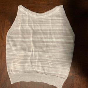 Grey and White Crop Top